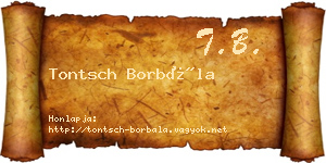 Tontsch Borbála névjegykártya
